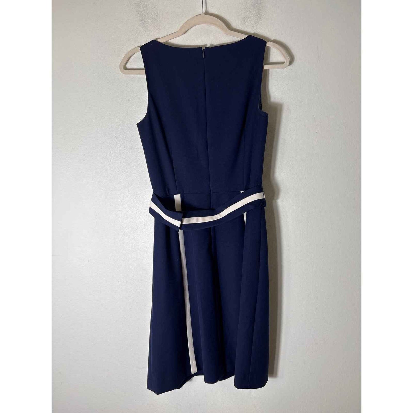 Brooks Brothers Navy Sleeveless Belted Knee Length sz 2