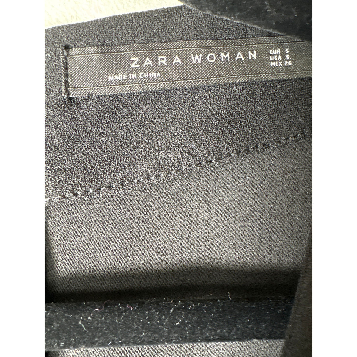 Zara Woman Black Long Sleeve Back Zip Mini Shift Dress Sz S