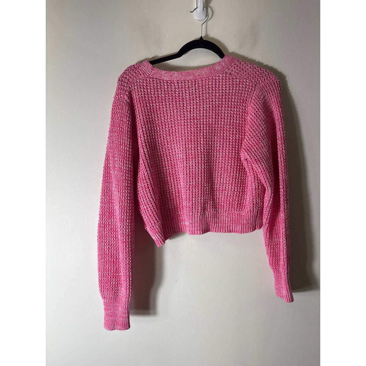 John + Jenn Pink Knit Cardigan Sweater Sz M