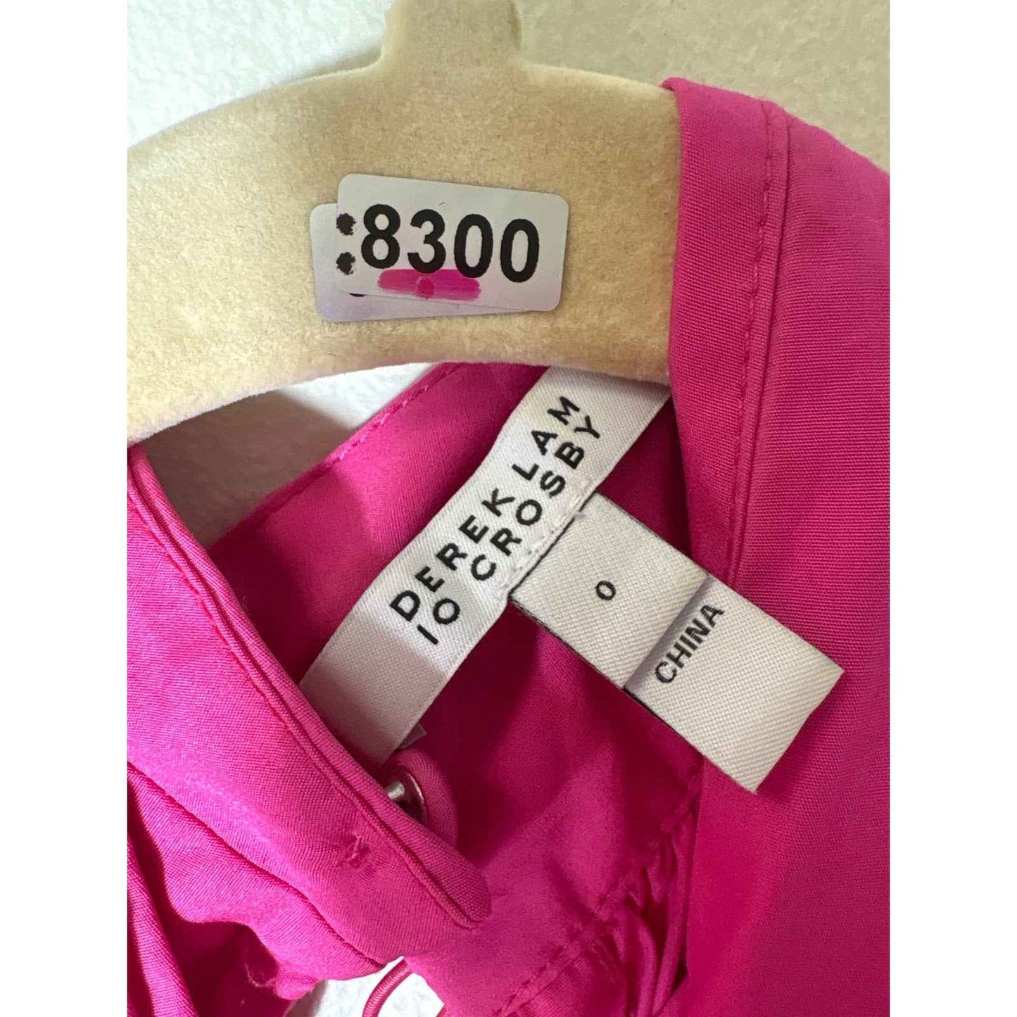 Derek Lam IO Crosby Hot Pink Flutter Sleeve Cotton Knee Length Dress Sz 0