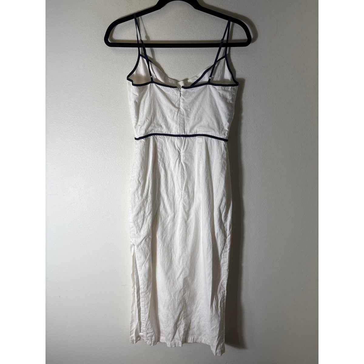 Reiss White Spaghetti Strap Key Hole Bodycon Maxi Dress sz 4