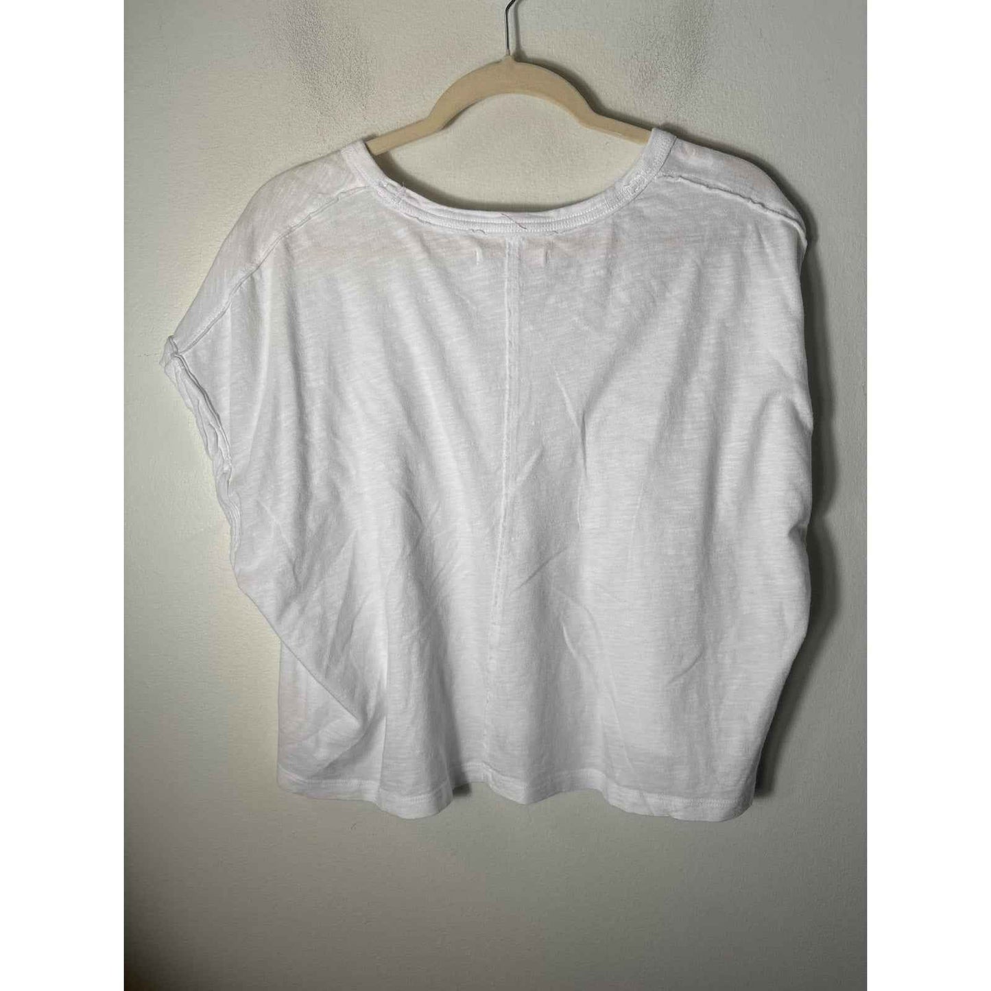 We The Free White Cap Sleeve Cotton Tee Shirt Sz M