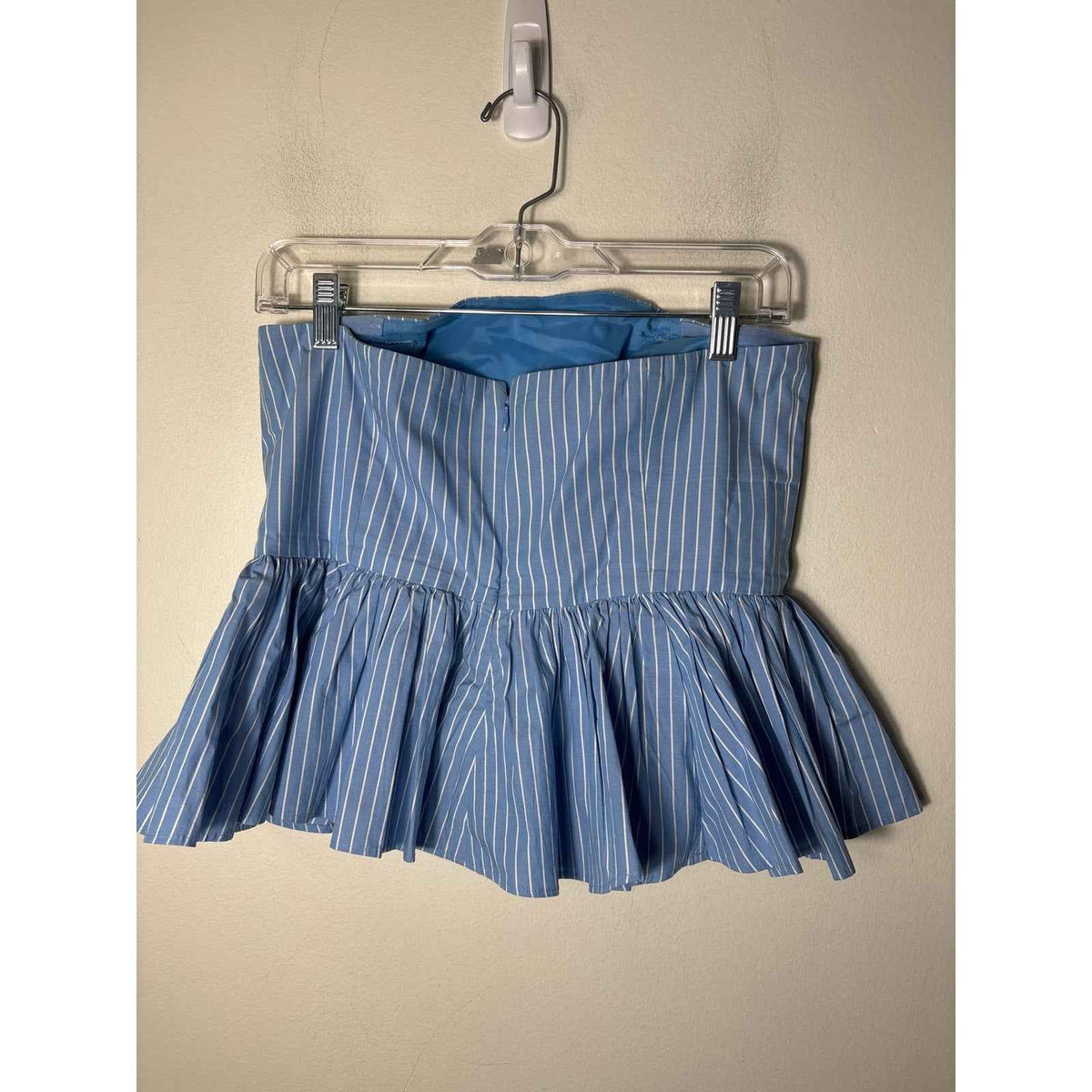 J.Crew Blue Strapless Peplum Top Sz 8