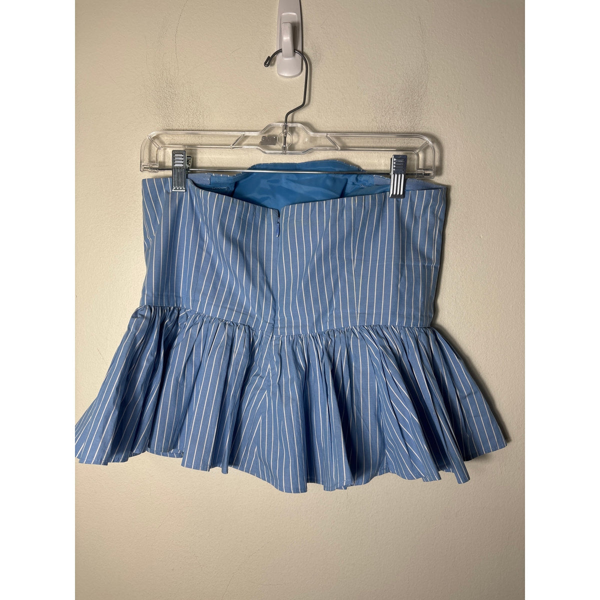 J.Crew Blue Strapless Peplum Top Sz 8