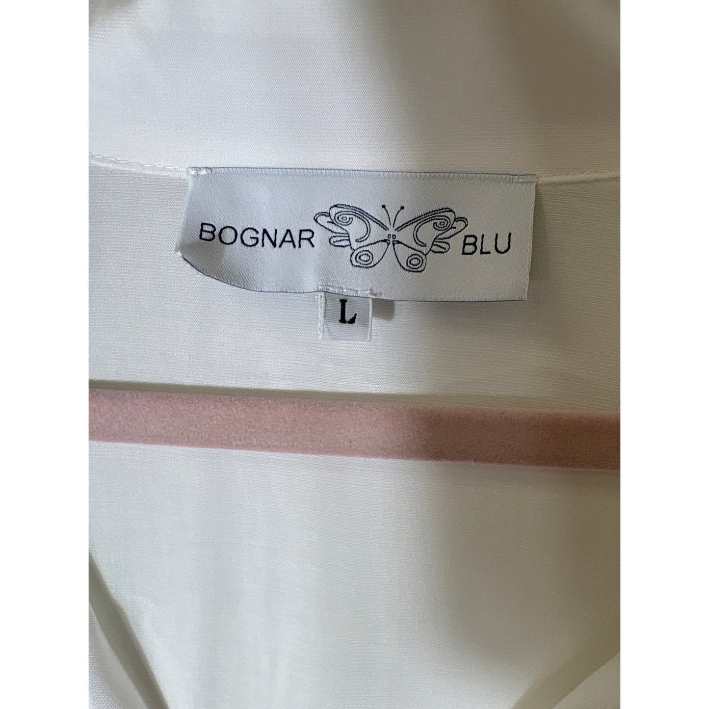 Bognar Blu White Button Up Shirt Maxi Dress Sz L