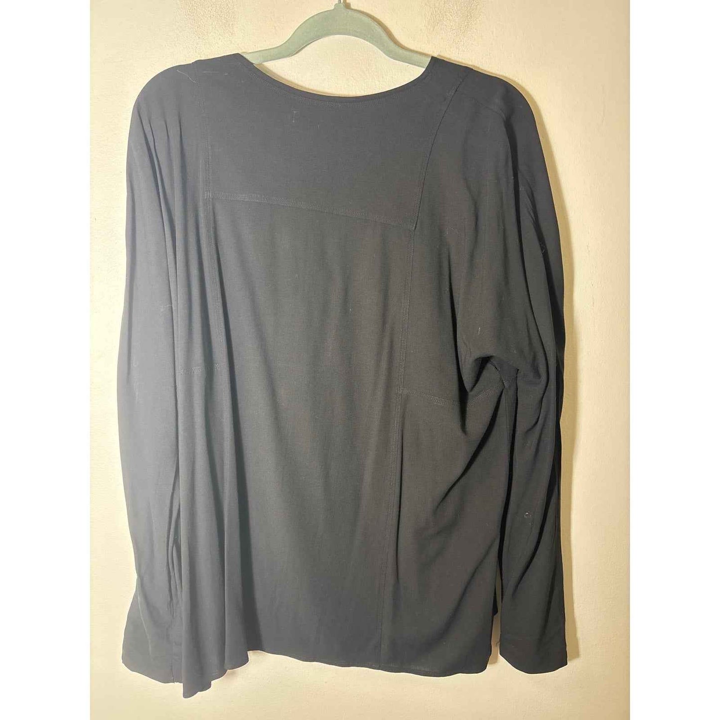 Vince Black Long Sleeve Tassle Ties Shirt Sz L