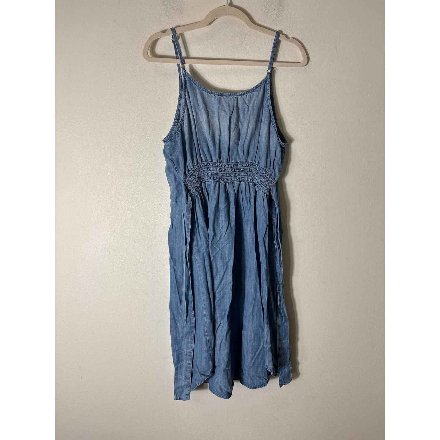 Cloth and Stone Light Blue Chambrey Tie Back Knee Length Dress Sz XL