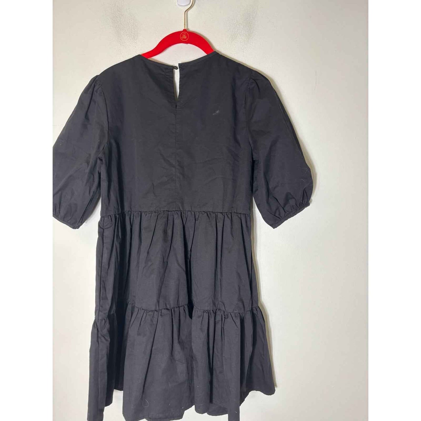 Aqua Black Tiered Mini dress Sz S
