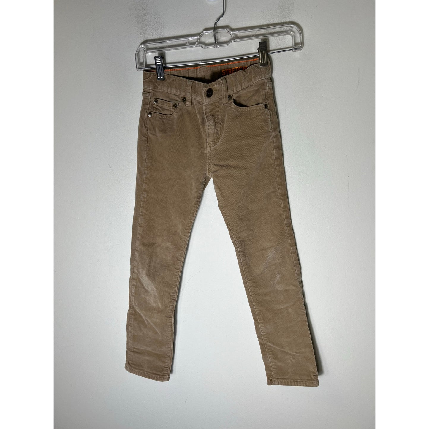 Boy's Bundle of 2 Crewcuts Tan Corduroy Pants and Short Sleeve Polo Sz 7