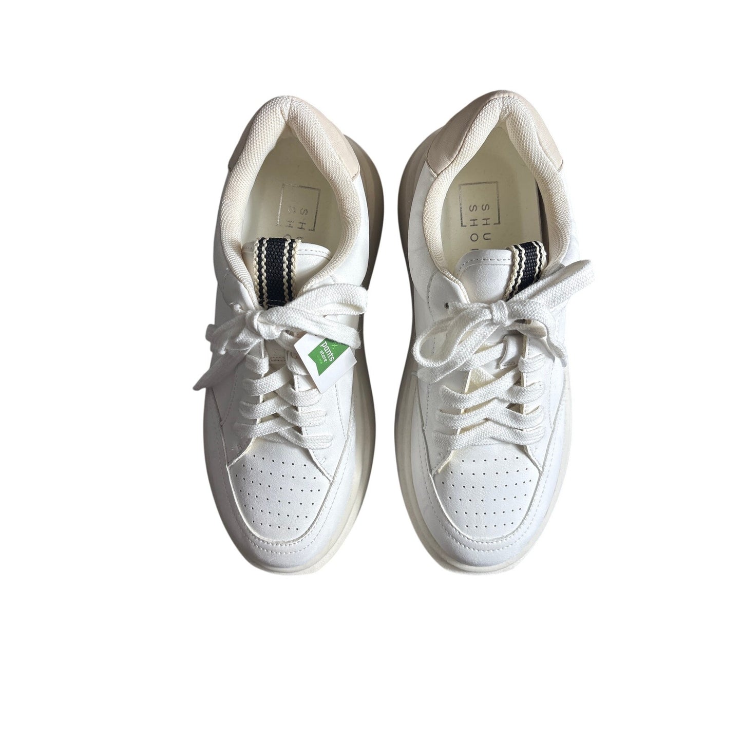 NWT Shu Shop Skylar White Stacked Tennis Shoes Sz 6.5