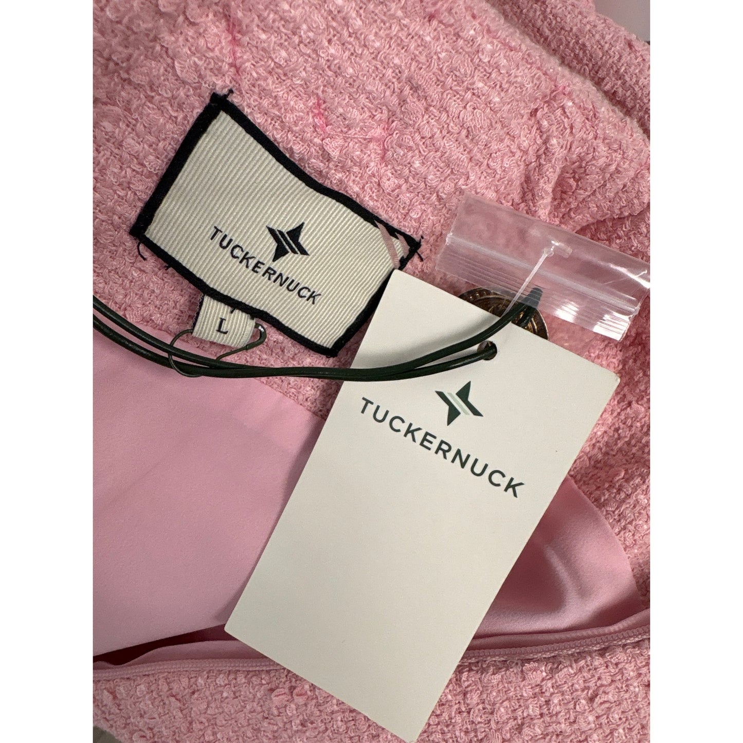 NWT Tuckernuck Pink Tweed "Jackie" Dress Sz L