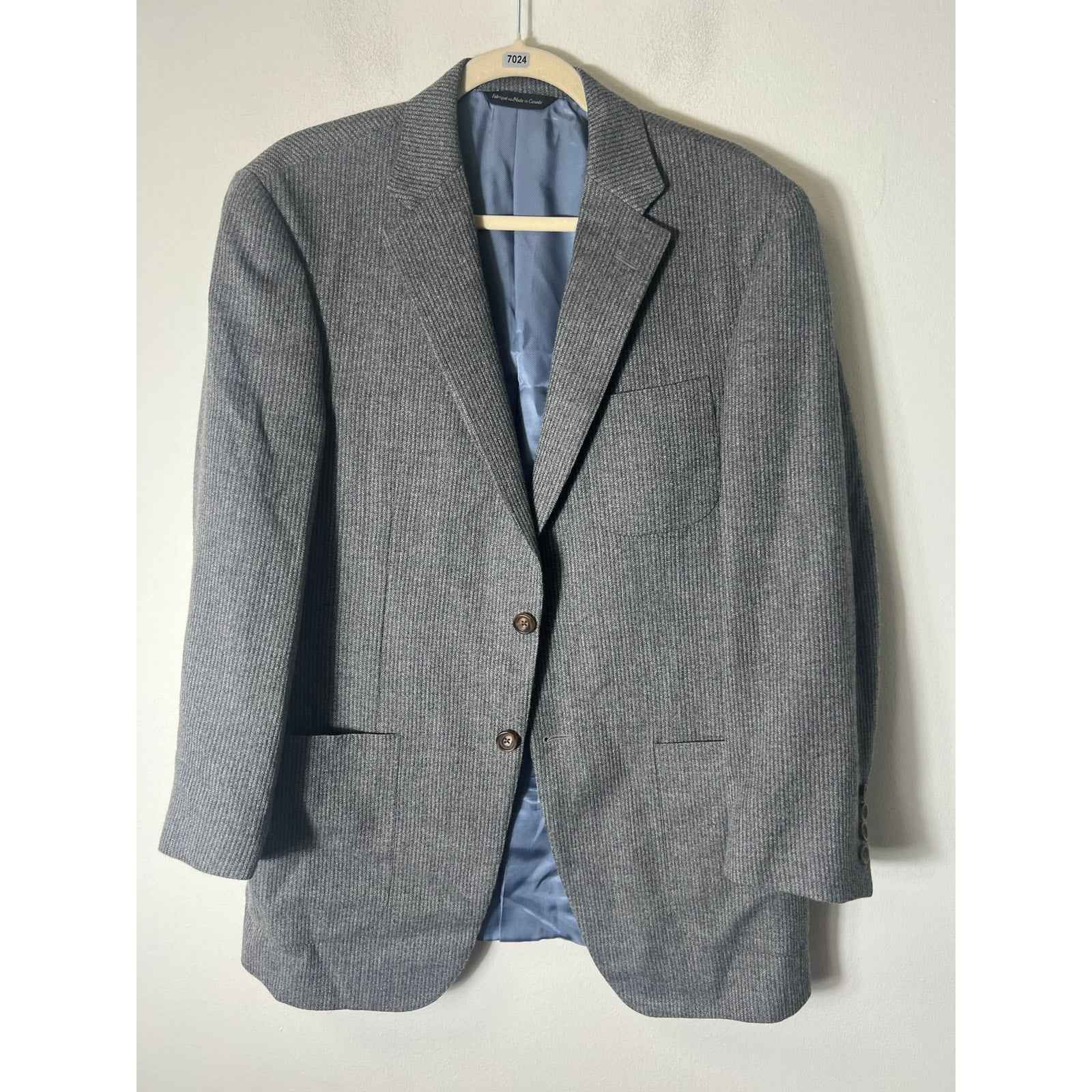 Men's Plainclothes Gray Wool Long Sleeve Winter Blazer Sz 40