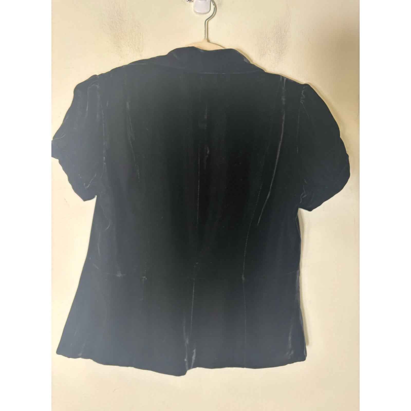 Alice & Trixie Black Velvet Cap Sleeve Jacket Sz L