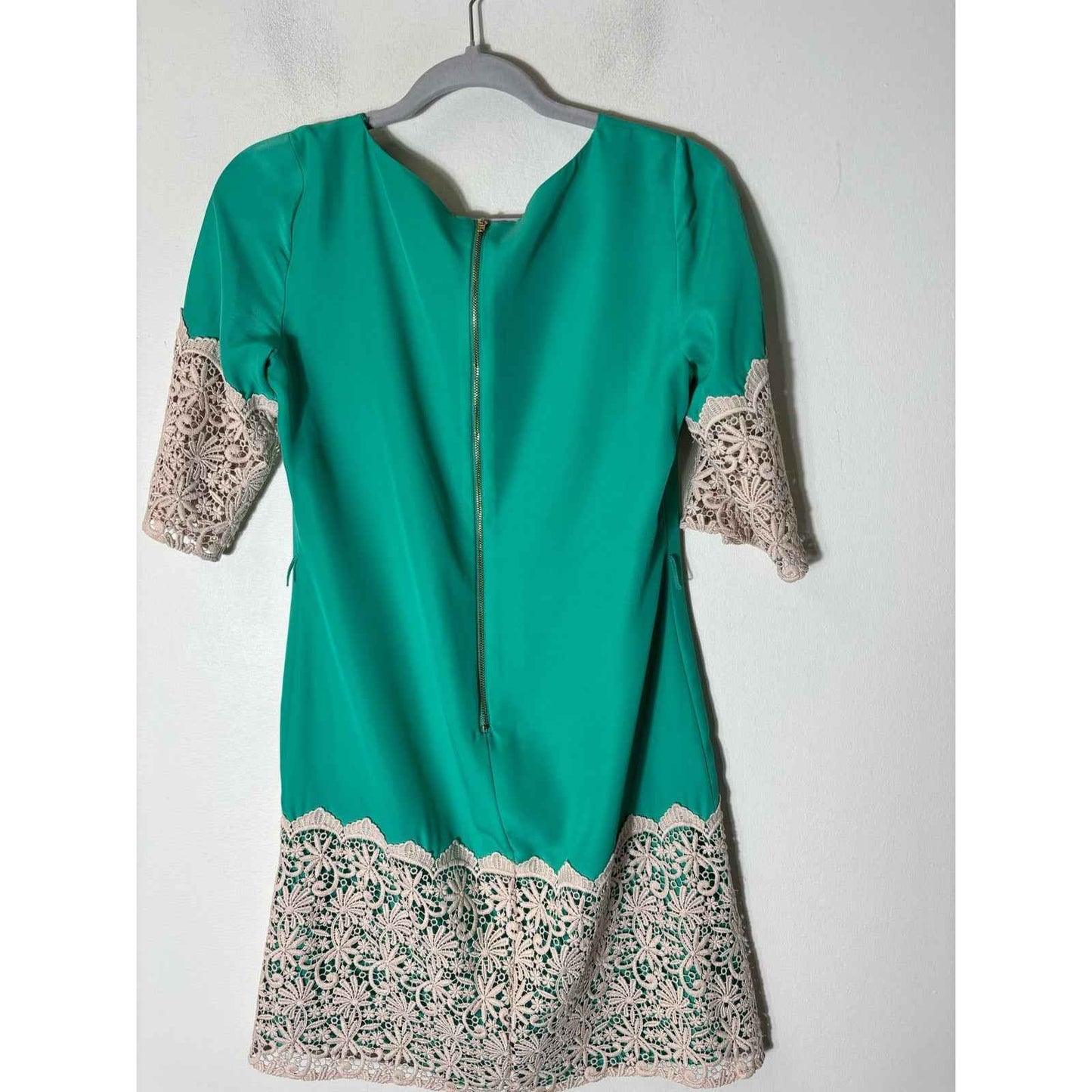 Gianni Bini Green Lace Half Sleeve Knee Length Sz XS