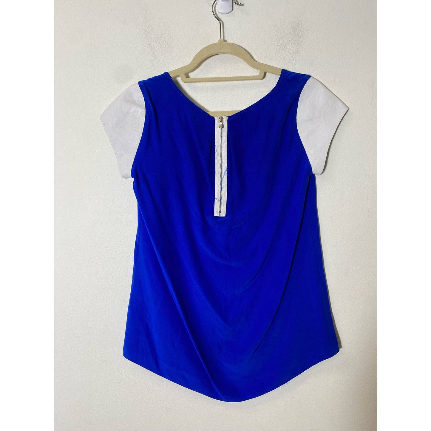 Drew Blue Silk Blouse Sz XS