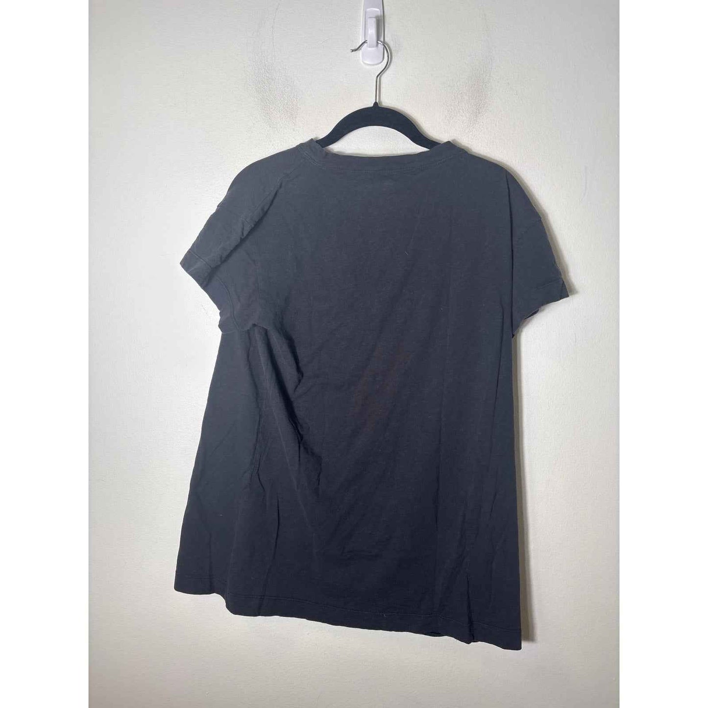 Yoshi Condo Black Abstract Print Short Sleeve Cotton Tee Shirt Sz M