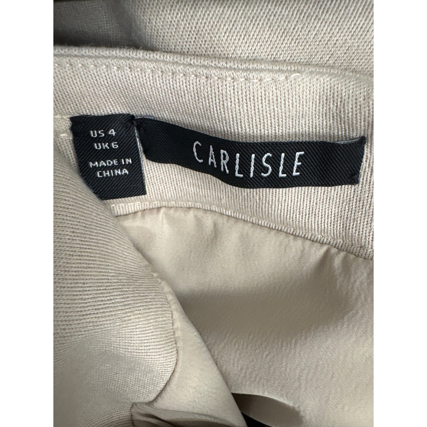 Carlisle Light Tan Cardigan Sweater & Skirt Set With Wool Trim Sz S/4