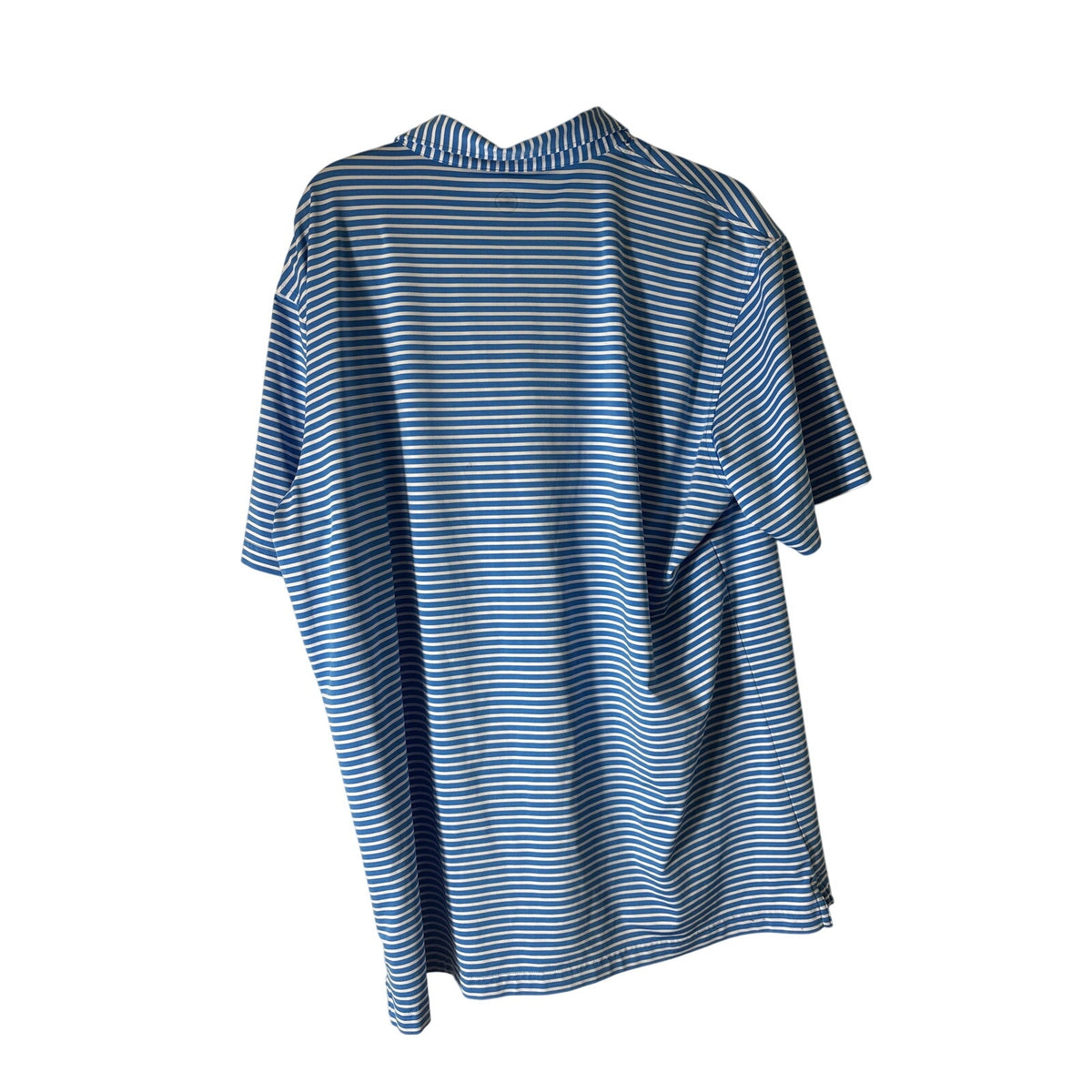 Peter Millar Blue and White Strip Golf Shirt Polo Sz XL