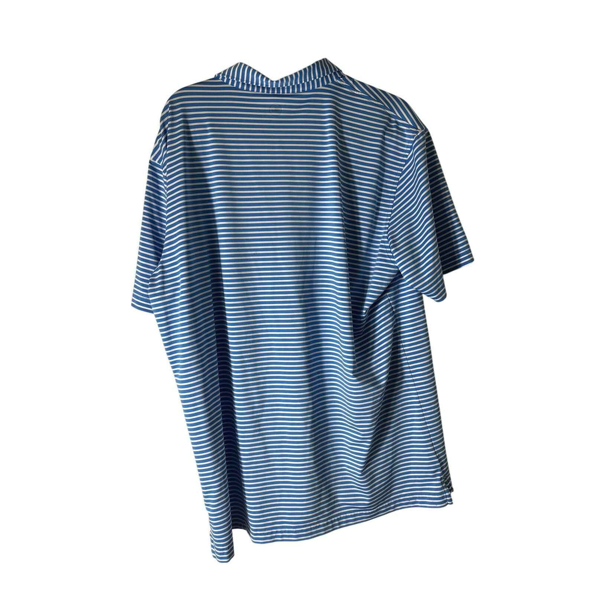 Peter Millar Blue and White Strip Golf Shirt Polo Sz XL