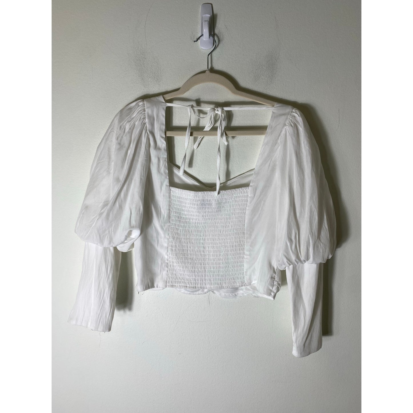 Do+BE White Peasant Top Sz L