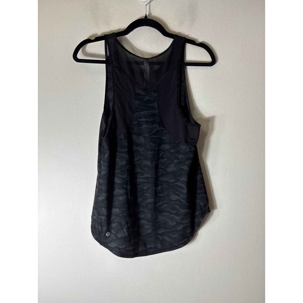 Lululemon Black Camo With Mesh Insert Tank Sz 4