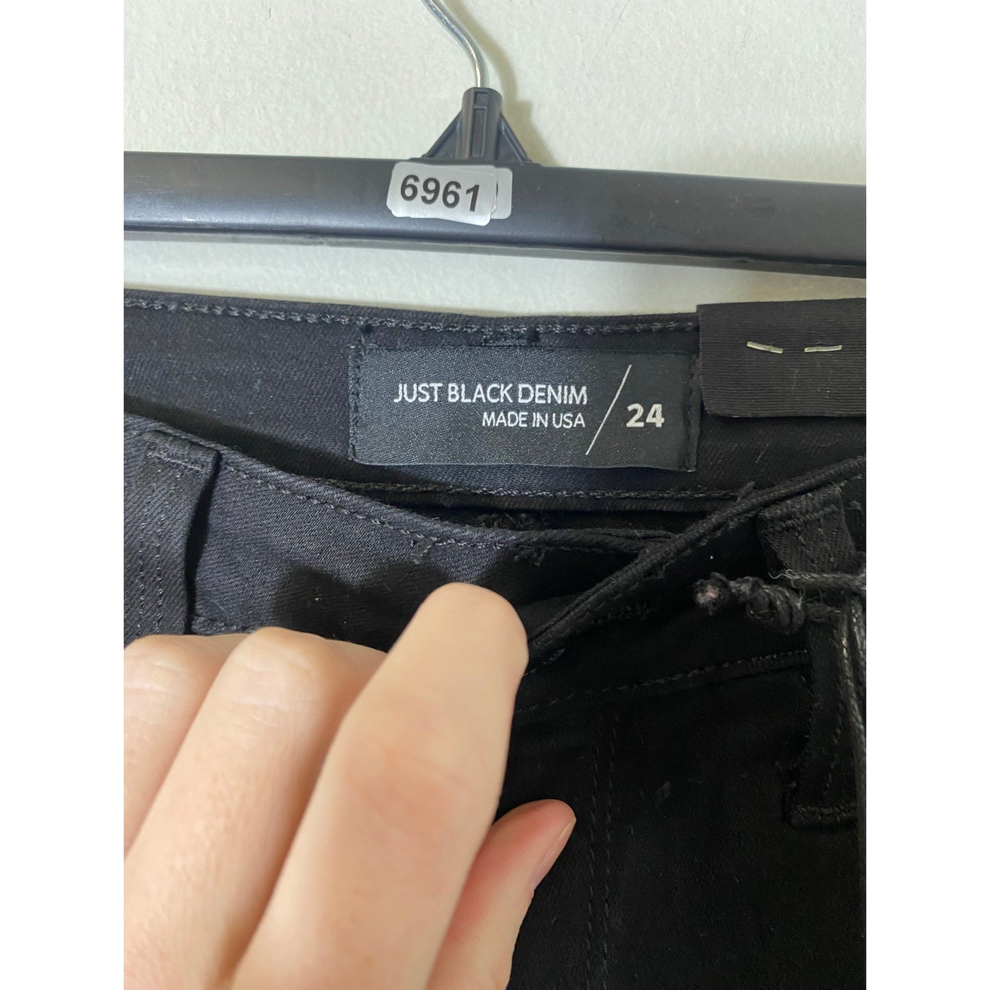 NWT Just Black Denim Step Hem With Stripe Black Jeans Sz 24