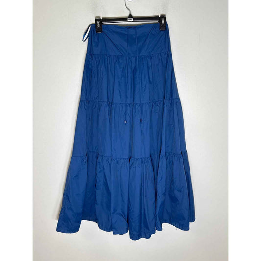 Staud Cobalt Blue Tiered Nylon Skirt Sz S