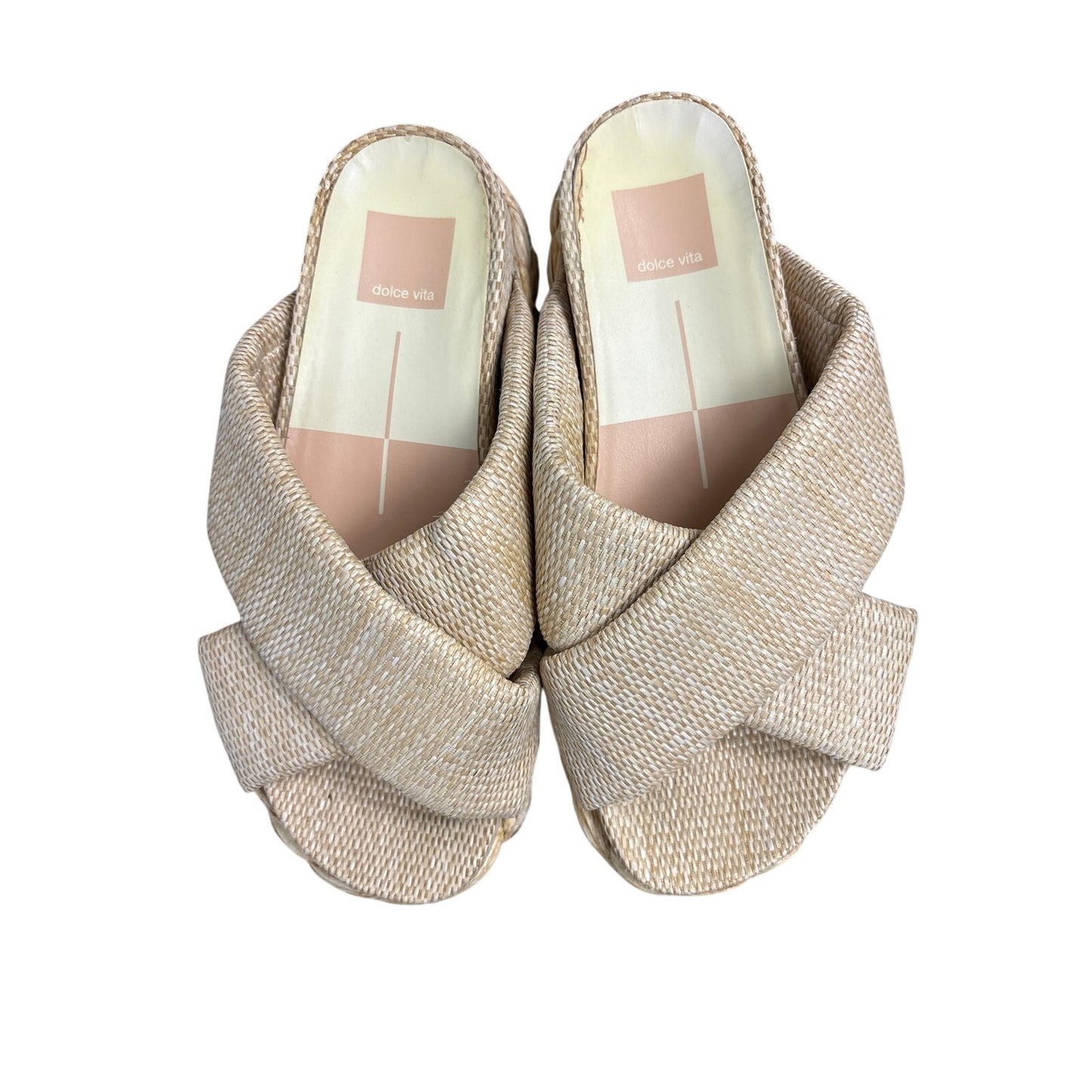 Dolce Vita Raffia Cross Top Sandals Sz 7