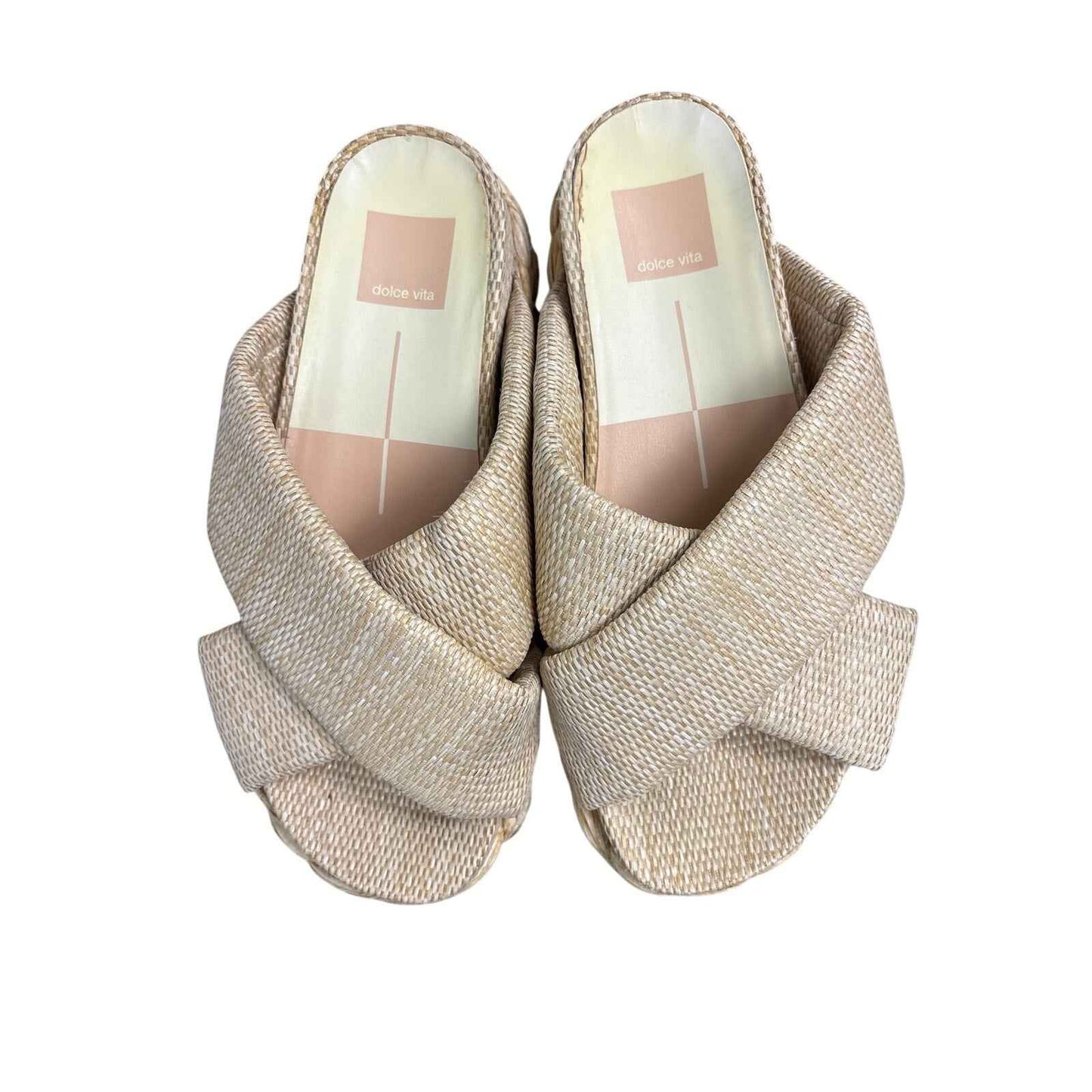 Dolce Vita Raffia Cross Top Sandals Sz 7