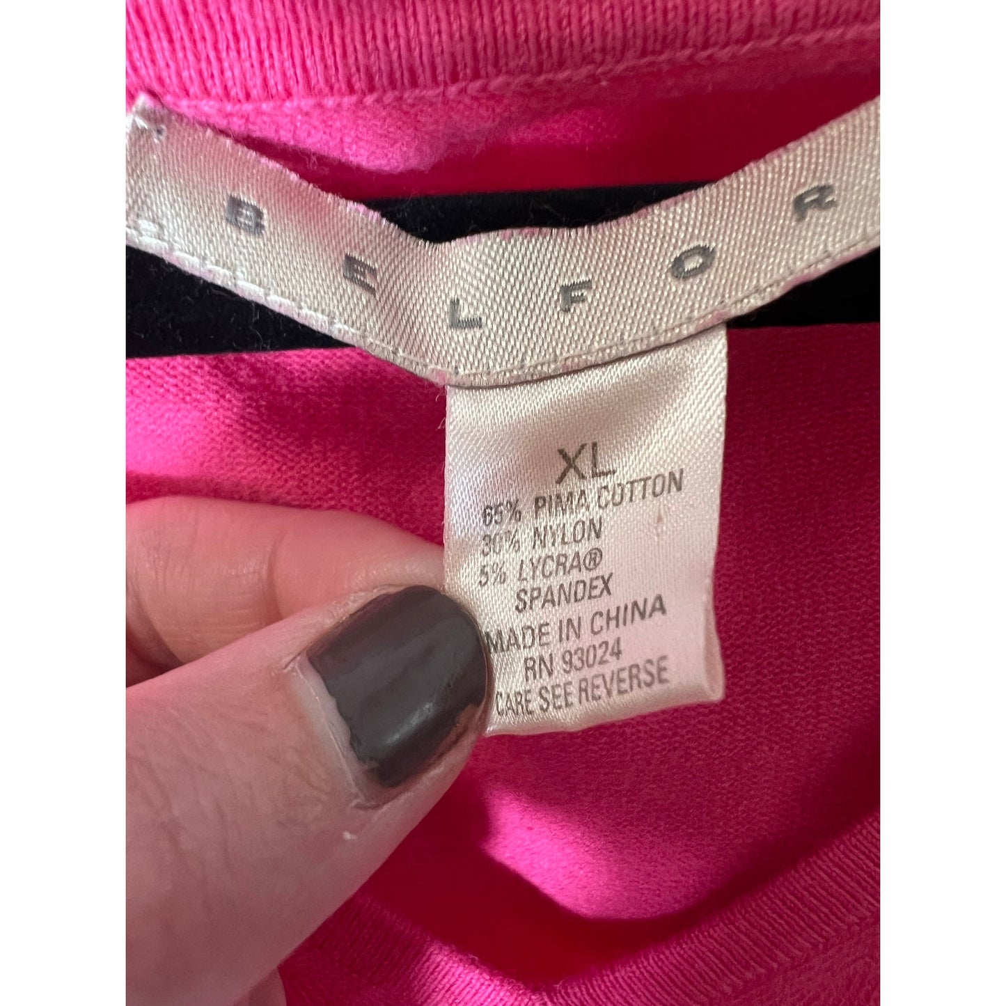 Belford Pink 3/4 Sleeve Knit Top Sz XL