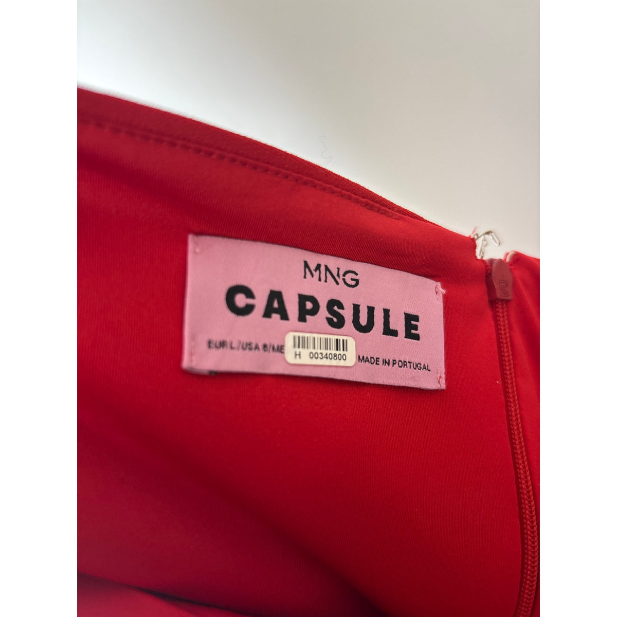 Mango MNG Capsule Red One Shoulder Floor Length Ruched Gown Sz 8
