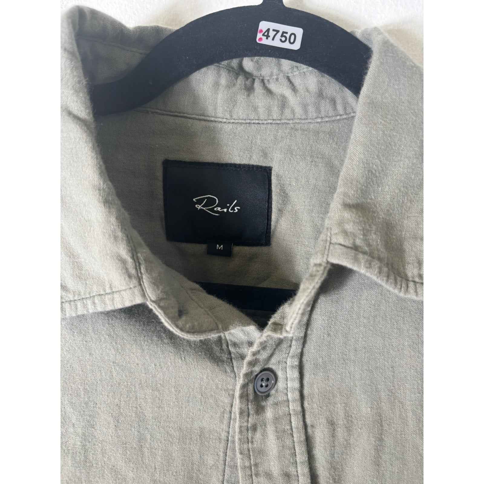 Rails Olive Green Soft Cotton Button Up Shirt Sz SM