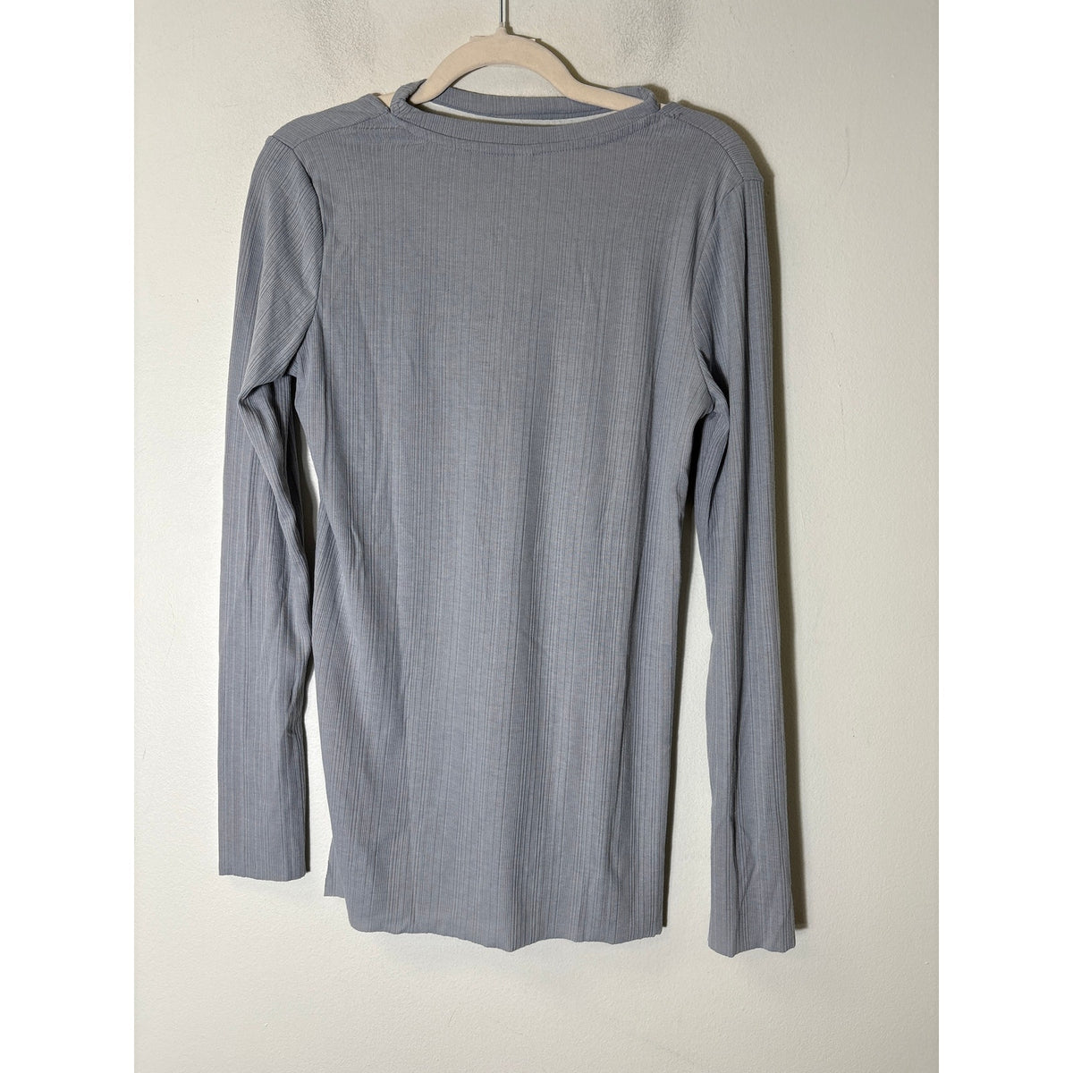 Wishlist Light Gray Blue Long Sleeve Stretch Shirt Sz M