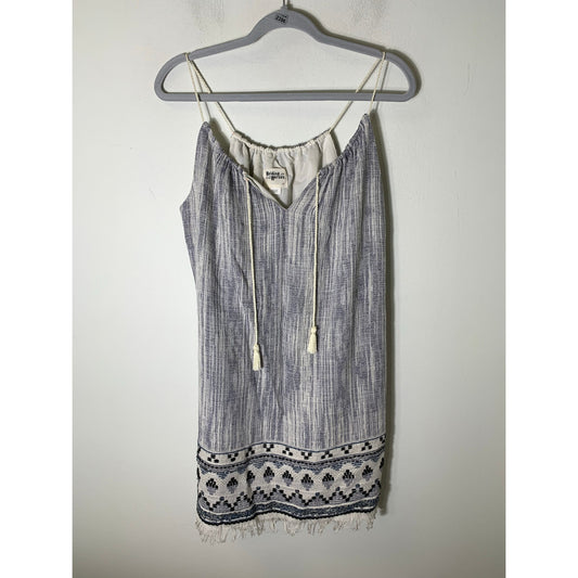 Holding Horses Blue White Patterned Spaghetti Strap Dress Sz S