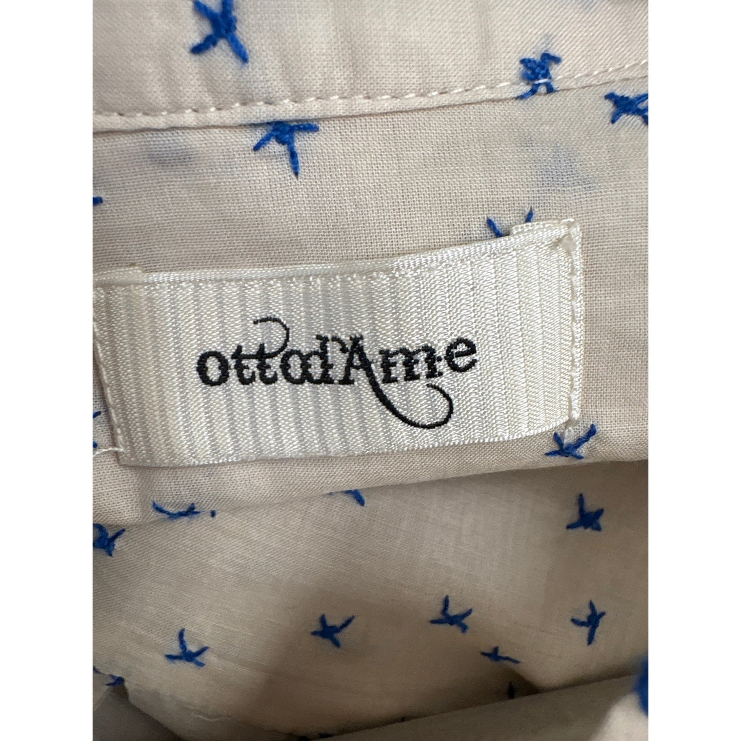 Ottod'Ame Cream with Blue Stitch Sz 6