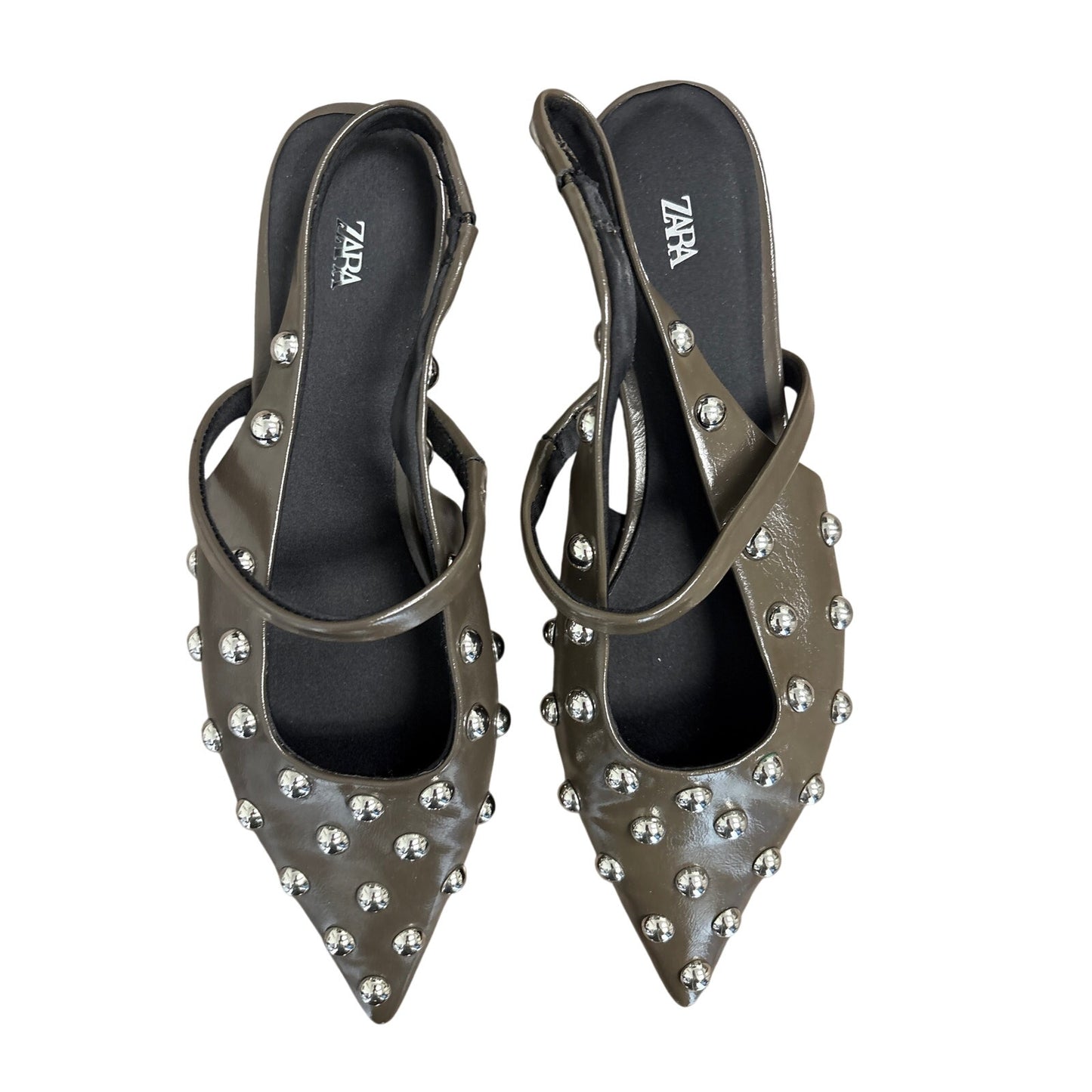 Zara Bown Studdened Pointed Toe Flats Sz 37 (7)