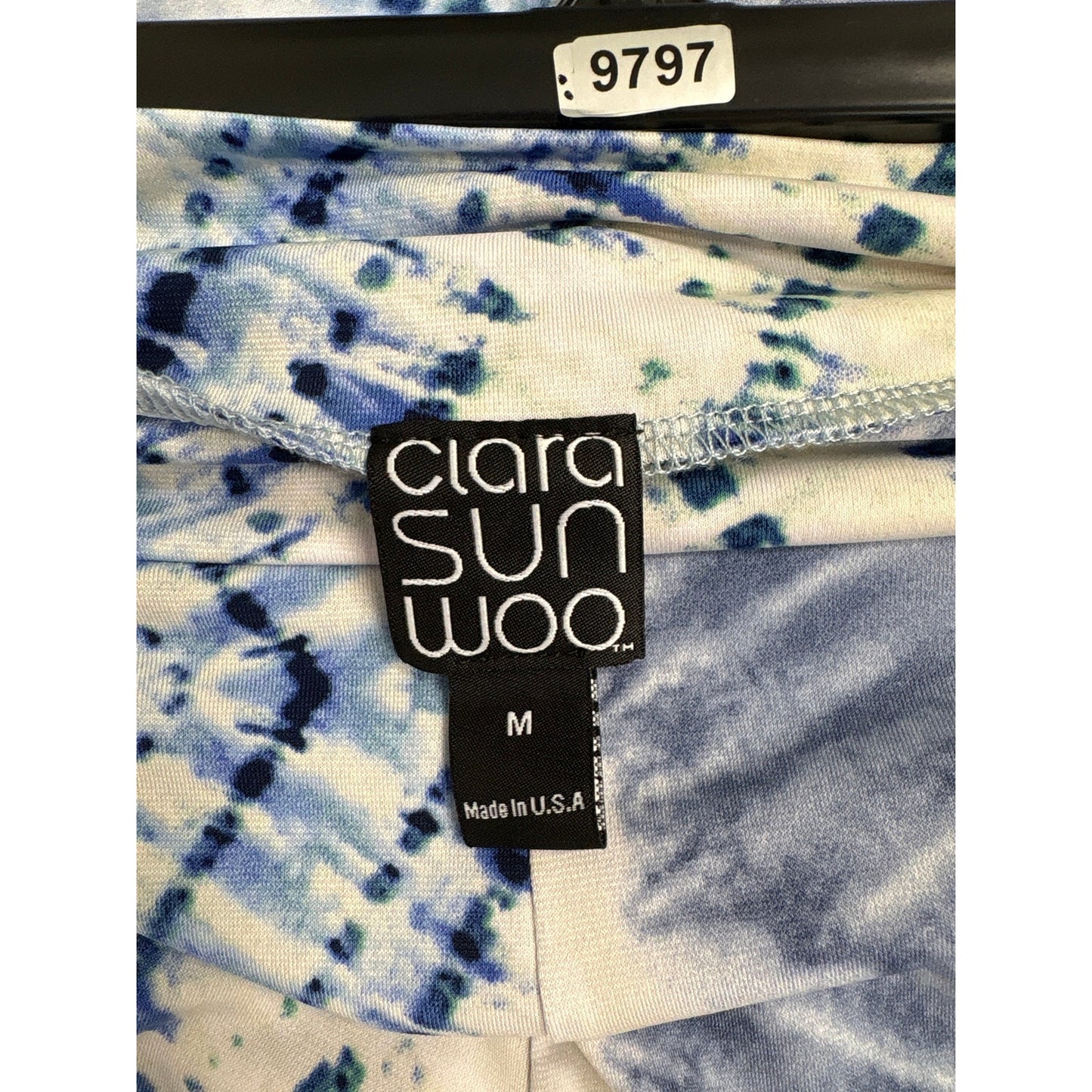 Clara Sun Woo Blue Tie Dye Pull On Flowy Flare Leg Pants Sz M