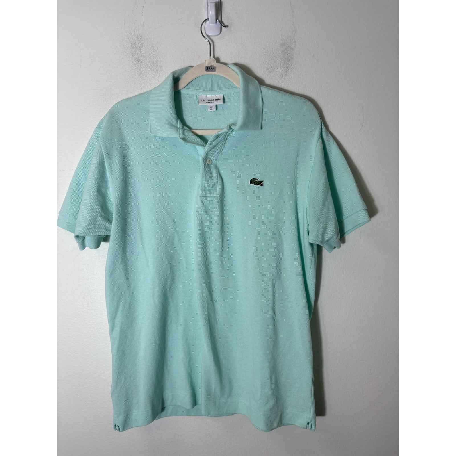 Men's Lacoste Mint Green Short Sleeve Polo Style Shirt Sz L
