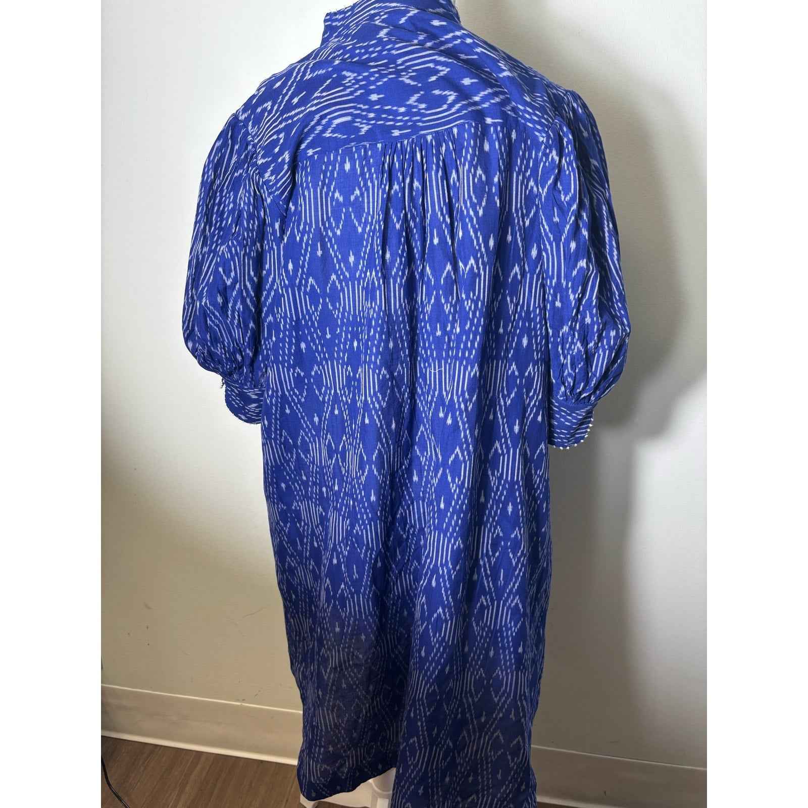 NWT Seema Kahai Ikat Cobalt Blue Dress Sz XL