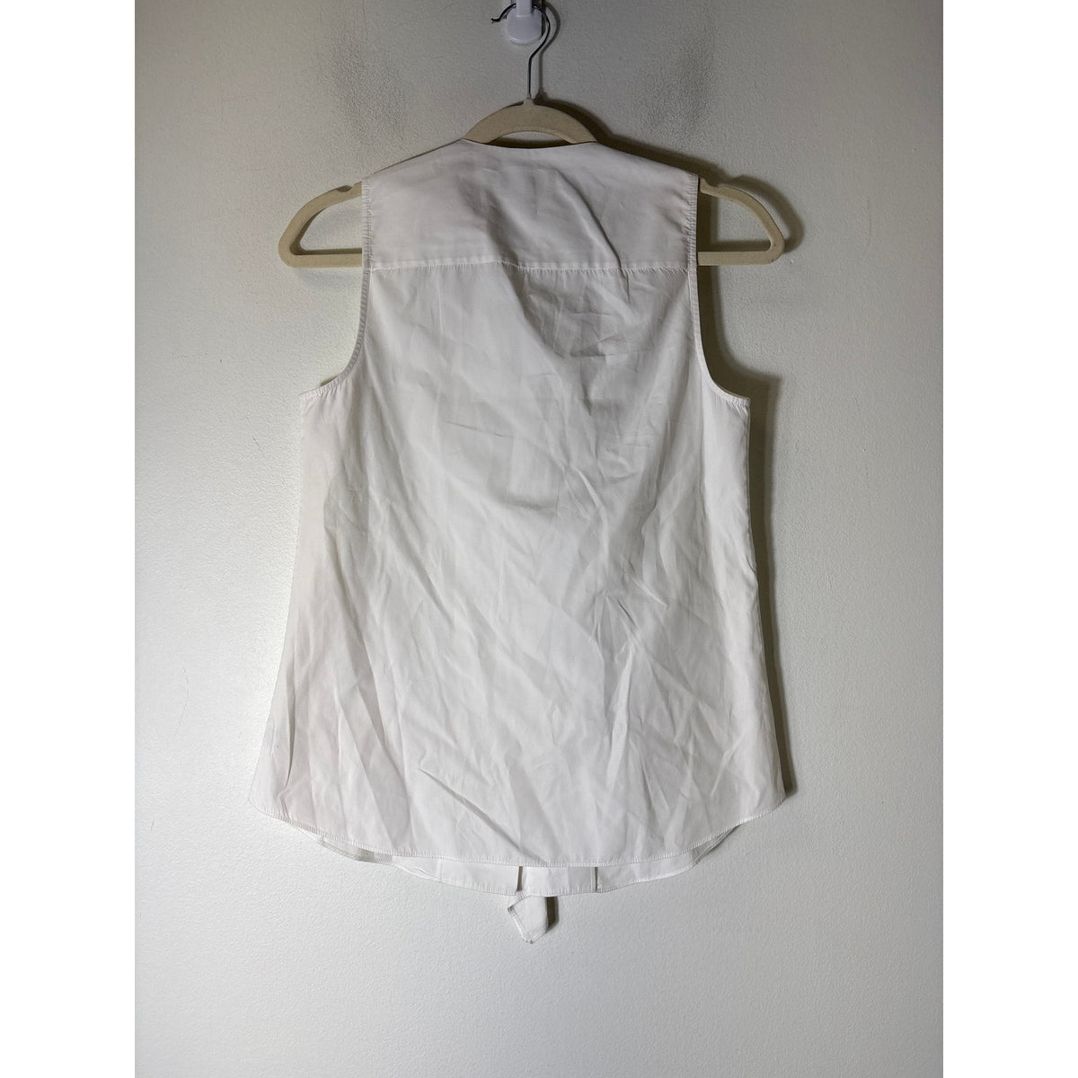 Theory White Sleeveless Cotton Ruffle Top Sz P
