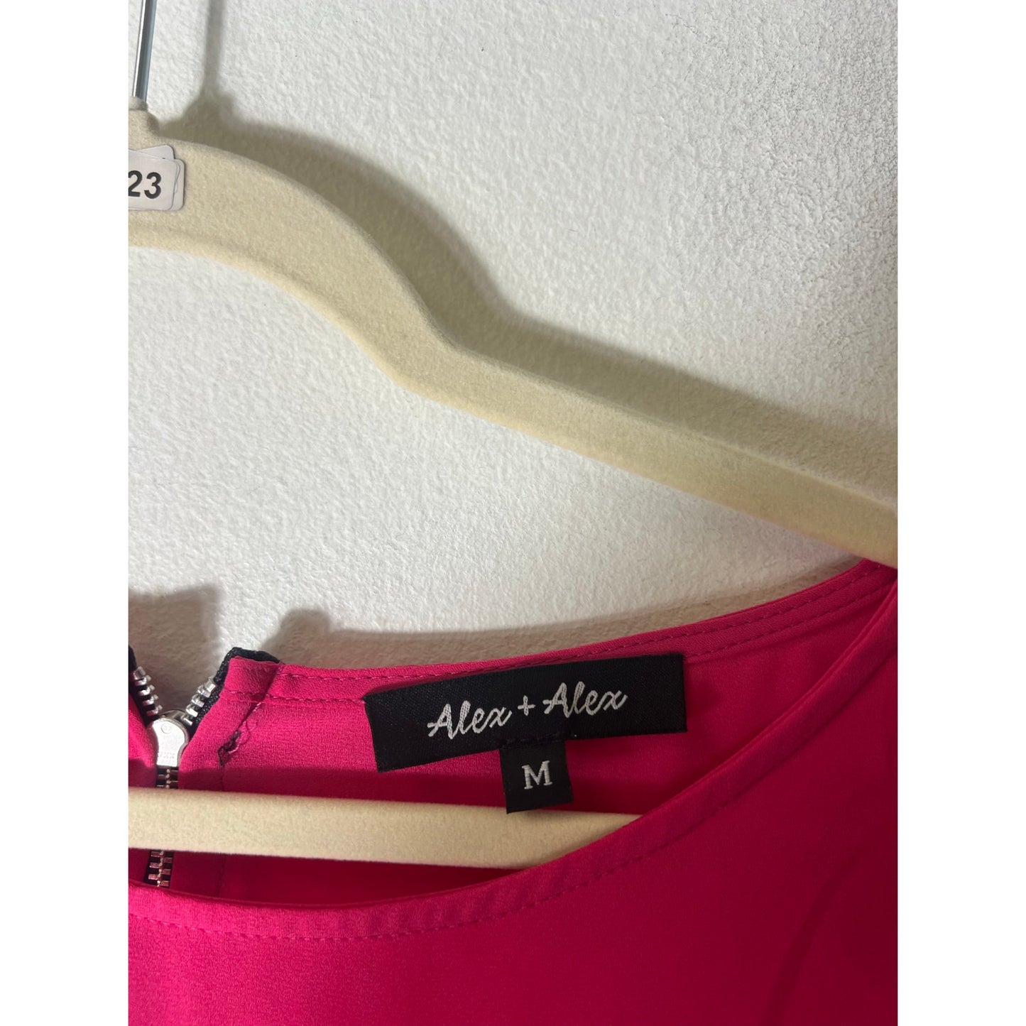 Alex and Alex Hot Pink Knee Length Shift Dress Sz M