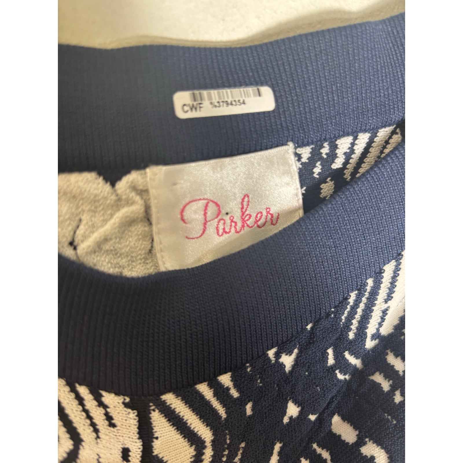 Parker Navy and White Knit Mini Skirt Sz M