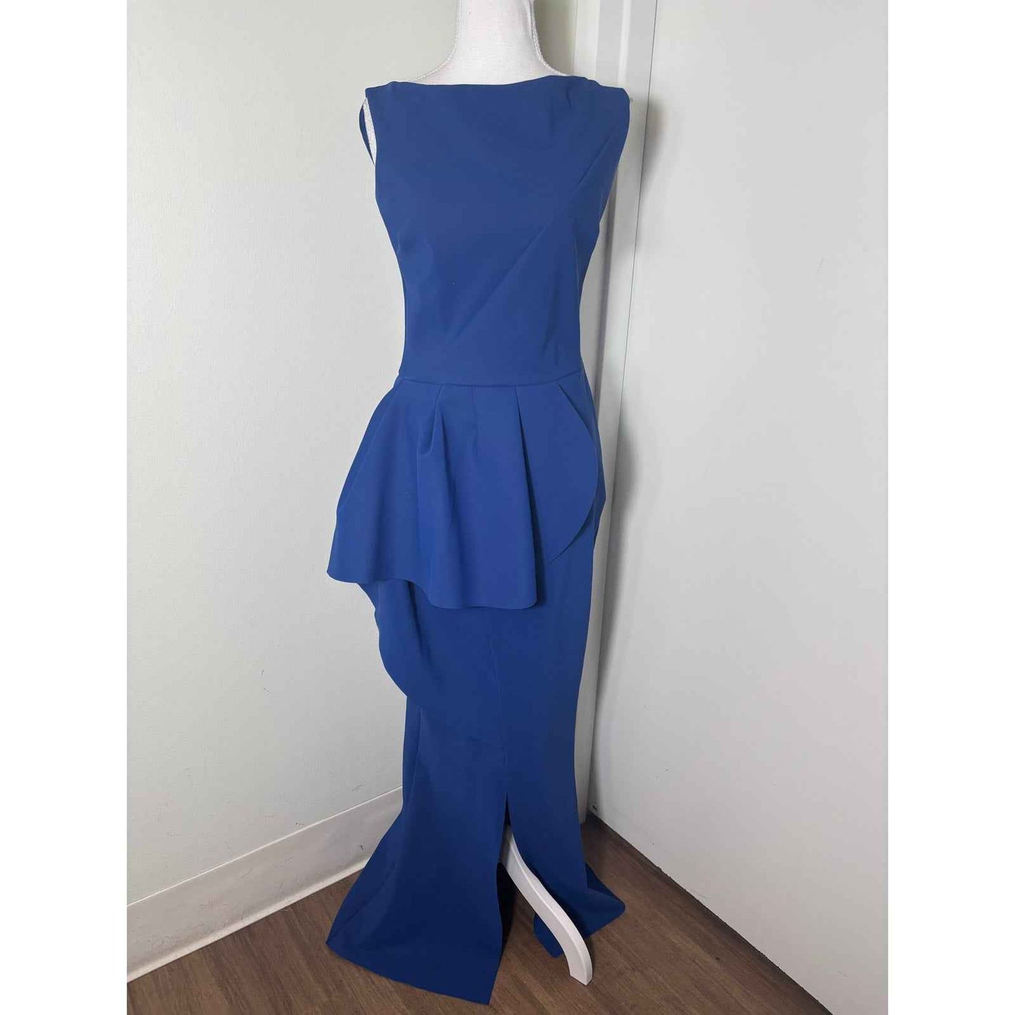 Chiara Boni La Petite Robe Blue Sleeveless Floor Length  Gown Sz 42