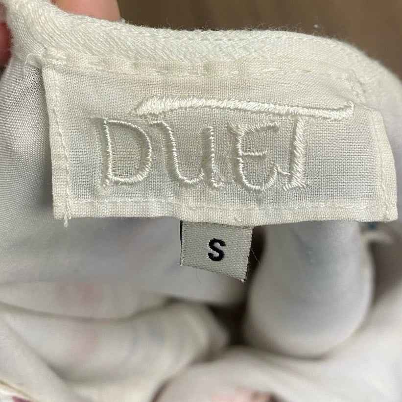 Duet White Cotton Drop Waist Dress Sz S