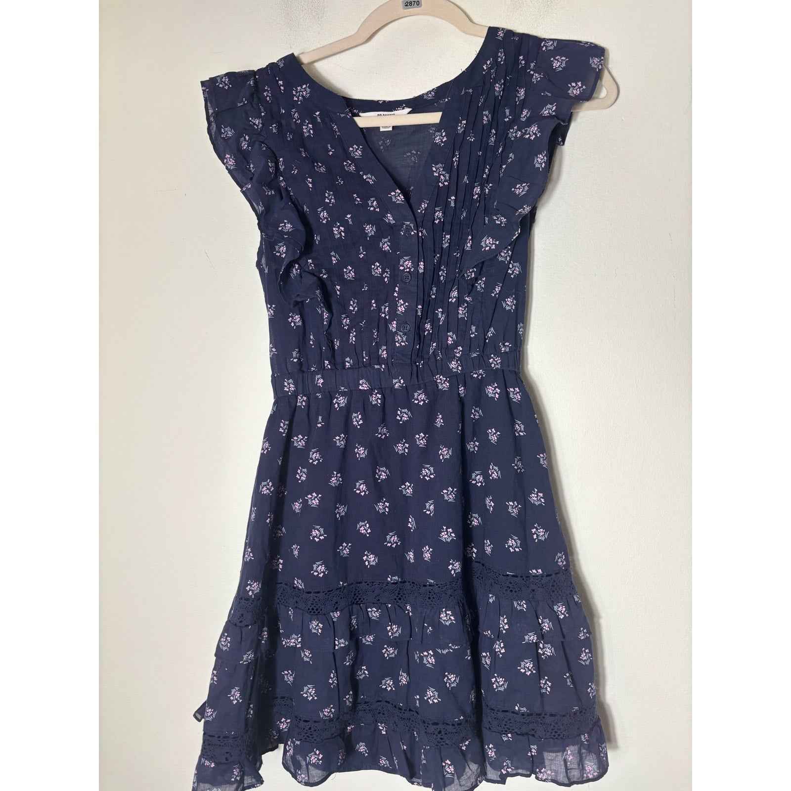 BB Dakota Navy Floral Mini Dress Sz XS
