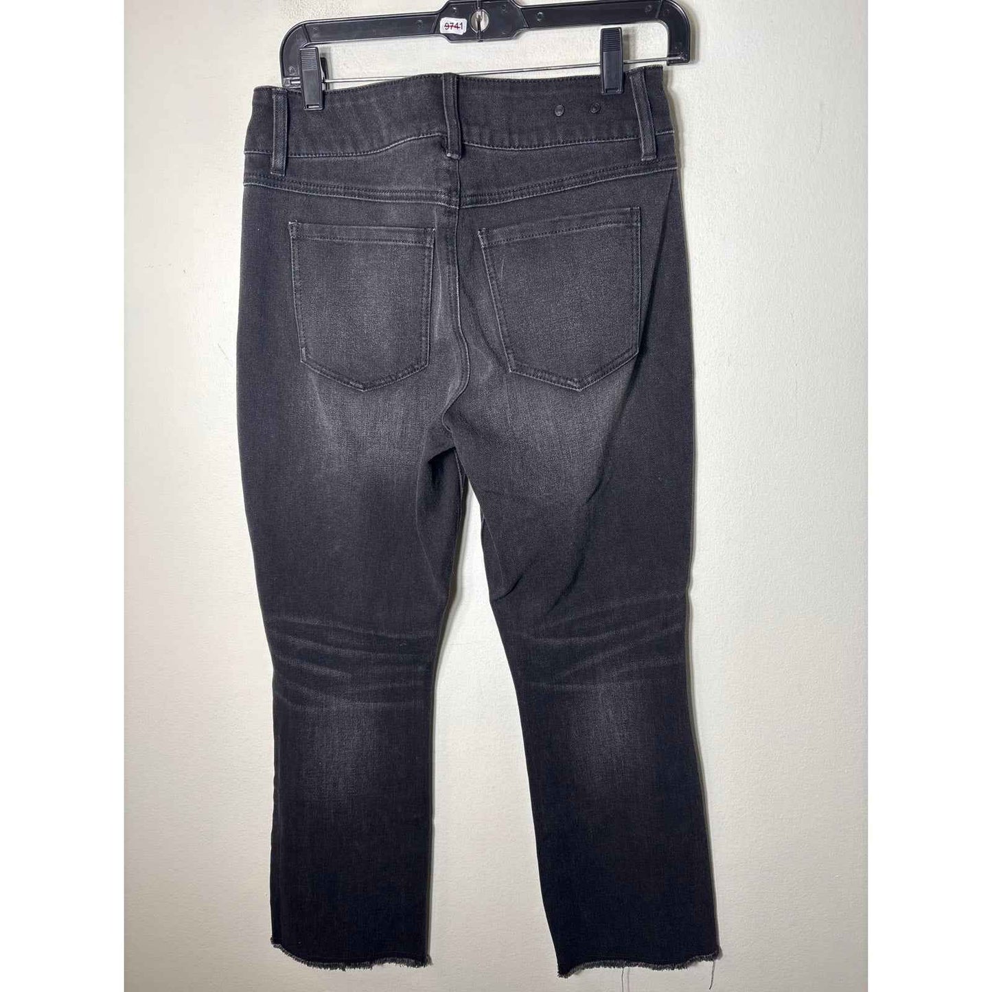 Cabi Black Hi Low Crop Jeans Sz 4