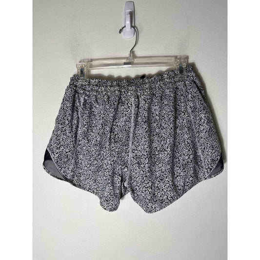 Lululemon Black and White Floral Athletic Shorts Sz 12