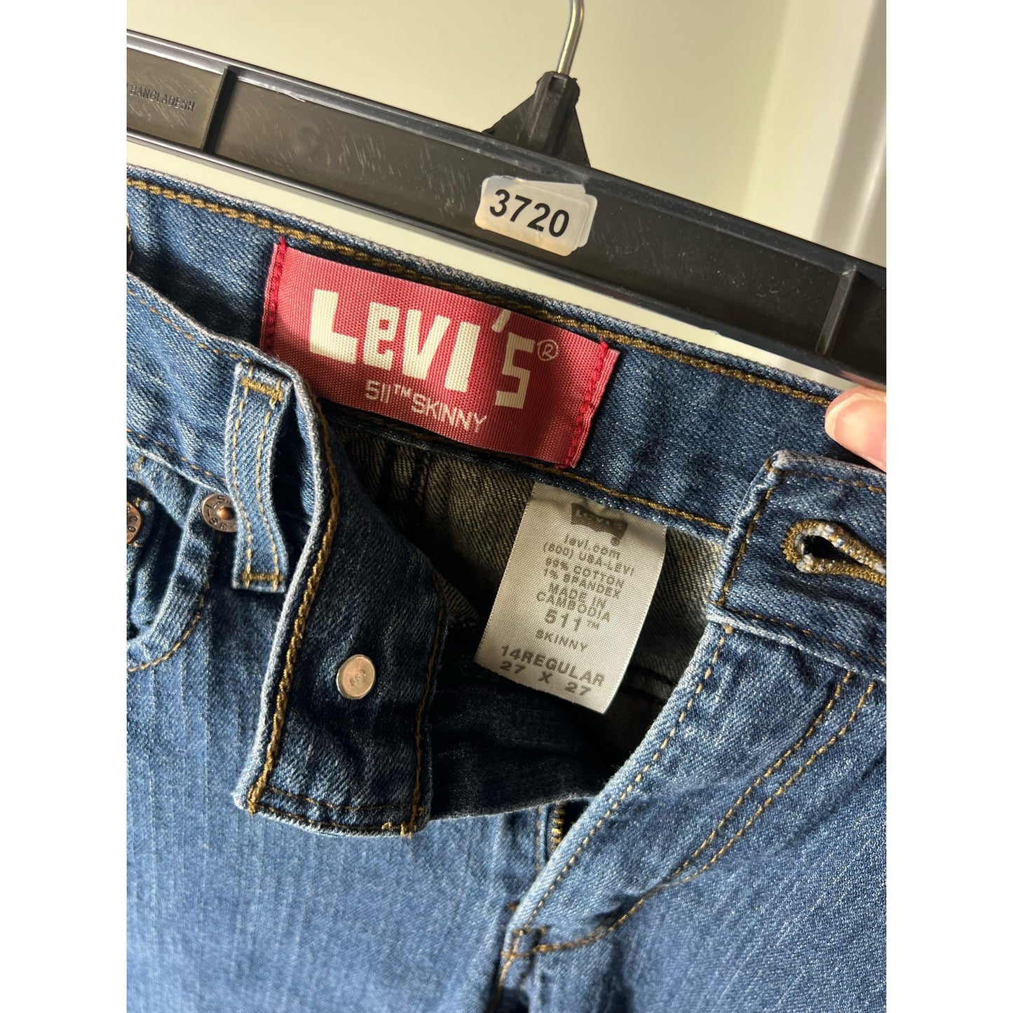 Boys Levis 511 Skinny 14 Regualar27x27