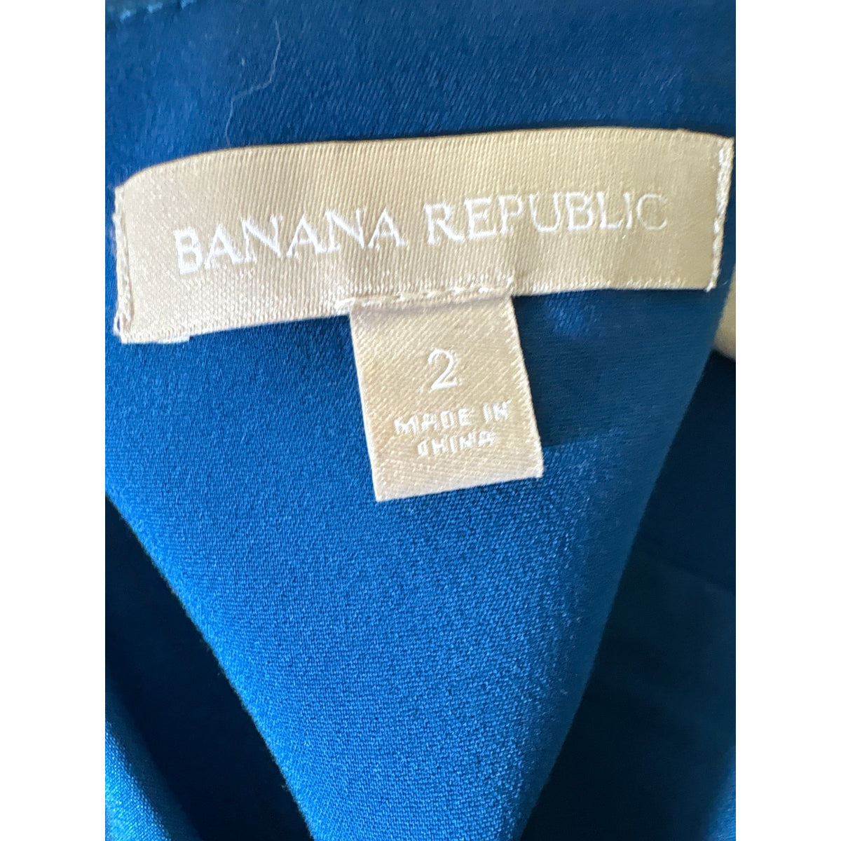 Banana Republic Deep Blue Sleeveless Drop Waist Knee Length Dress Sz 2