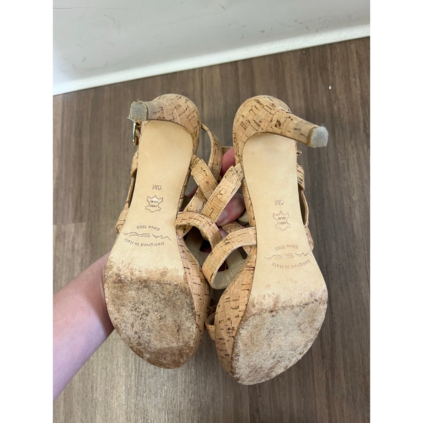 Via Spiga Cork Heels Sz 6